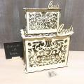 Wooden Wedding Card Post Box with Lock and Card Sign, Collection Gift x. 