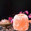 Natural Salt Crystal Stone Candle Holder Stand Crystals Candle Cave Wedding Valentine'S Day Gift Easy to Use. 