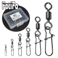 Wenefang 50 pcs Stainless Steel Fishing Connector Pin Bearing Rolling Luxury Swivel Snap in Box Fishing Tackle Accessories For Lure Hook. 