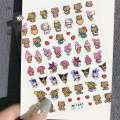 Pink Skirt KT Hello Kitty Cartoon 3D Relief Ins Style Girly Adhesive Nail Decals Cup Stickers. 