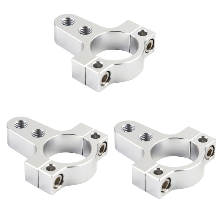 Cluellp-3 Pcs 27mm Aluminum Steering Damper Fork Frame Mounting Clamp Bracket Foot Fixer for Motorcycle Bike Modification Silver