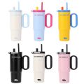 Durable Stainless Steel Tumbler with Handle and Straw 720ML Vacuum Straw Cups With Handle Insulation Or Cooling Vacuum Cup. 