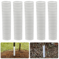 6 PCS Tree Trunk Protector White Plastic Tree Wrap to Protect Saplings Plants From Deer Rodents Mowers. 