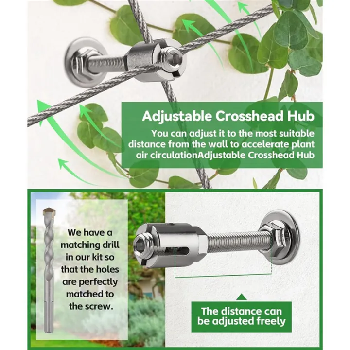 Garden%20Wire%20Trellis%20for%20Climbing%20Plants,%20Silver%20Metal%20Stainless%20Steel%20Garden%20Trellis%20Wire%20Ropes%20System%20Kit%20for%20Plants%20Vines%20-%20Image%202