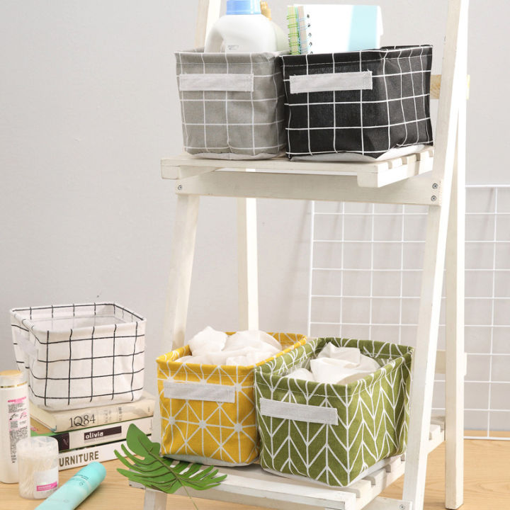 Wifu%20Cotton%20Linen%20Set%20of%203,%205%20and%2010%20Small%20Foldable%20Basket%20for%20Closet%20Organizing,%20Multipurpose%20Storage%20Box%20Hamper%20for%20Clothings,%20Socks,%20Underpants,%20Kids%20Toy%20-%20Image%203