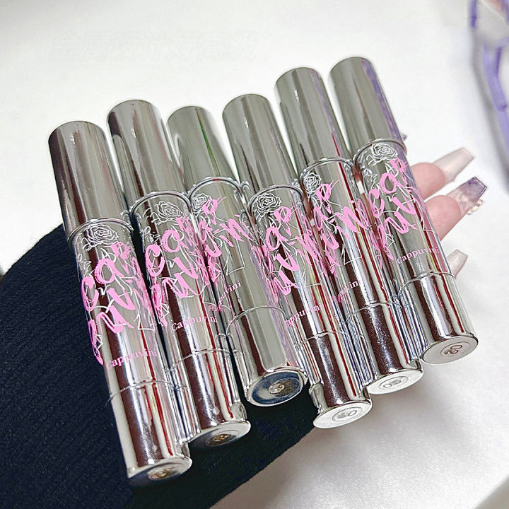 Cappuvini%20Silver%20Tube%20Matte%20Silk%20Smooth%20Crayon%20Lipstick%20Makeup%206%20Colors%20Chocolate%20Brown%20Lipstick%20Stick%20Lip%20Gloss%20Korean%20Cosmetic%20-%20Image%206
