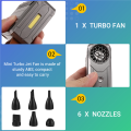 Violent Blower Mini Turbo Jet Fan Handheld Rechargeable Portable Turbo Fan with LED Lighting for Outdoors Keyboard. 