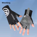 Wenefang Anti Slip Breathable and Sunscreen Half Finger Cycling Gloves Anti-slip Bicycle Fabric Finger Mitten for Bike Sports. 