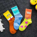 Owen 5 SpongeBob SquarePants Squidward Trendy Patrick Star Egyptian Basketball Autumn Winter Mid-Calf Mens Cotton Socks. 