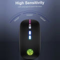 A20 Bluetooth Wireless Mice 2.4Ghz Light Emitting Charging RGB Gaming Office 5 Keys Metal Scroll Wheel. 