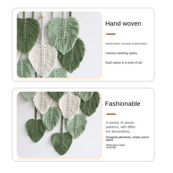 OUMERY%203X%20Leaf%20Macrame%20Wall%20Hanging%20Boho%20Room%20Home%20Decor%20Woven%20Aesthetic%20Wall%20Tapestry%20Home%20Room%20Wedding%20Decoration%20Green%20-%20Image%208