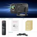 Hy320 Mini Portable Projector-5G WiFi 6,Bluetooth 5.0 and Android 11,Support 4K and 1080P Full Hd,12,000 Lumens,Led Projector with 4D/4P Auto Correction,180° Rotation,Electronic Zoom. 