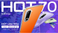 Infinix Hot 70  (6GB/128GB) 6.78-inch IPS LCD, MediaTek Helio G100 Ultimate (6 nm) 6,000 mAh battery with 45W fast charging. 