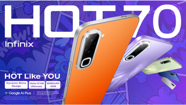 Infinix%20Hot%2070%20%20(6GB/128GB)%206.78-inch%20IPS%20LCD,%20MediaTek%20Helio%20G100%20Ultimate%20(6%20nm)%206,000%20mAh%20battery%20with%2045W%20fast%20charging%20-%20Image%203