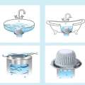Floor Drain Catcher Silicone Sink Filter, Washbasin Anti Clogging Hair Blocker, Shower Bathtub Drinage Bathroom Accessories. 