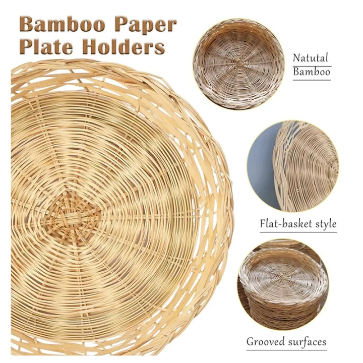 ARELENE%208%20Pack%20Bamboo%20Paper%20Plate%20Holders,%2010%20Inches%20Reusable%20for%20Dinner%20Plates%20Hand%20Woven%20Wicker%20Paper%20Plate%20Baskets%20-%20Image%206