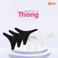 Black & White Thong For Women- 6 Pcs. 