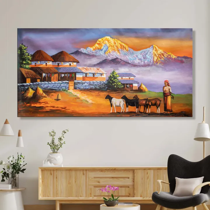 Paper%20or%20foam%20board%20%7C%20Not%20wrapped%20in%20wood%20frame%20inches%20X%2048%20inches%20%7C%20Quality%2024%20%7C%20Extra%20large%20single%20panel%20landscape%20village%20morning%20sunrise%20glowing%20mountain%20artwork%20matte%20canvas%20cotton%20print%20%7C%20High%20quality%20inches%20%7C%20Tightly%20-%20Image%202