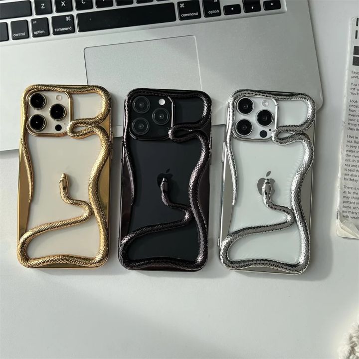 3D%20Luxury%20Snake%20Phone%20Case%20For%20iPhone%2016%20Pro%20Max%2015%2014%20Plus%2013%2012%20promax%2011%20Matte%20Plating%20Fashion%20Protective%20Cover%20Fundas%20-%20Image%202