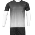 Black/White Color Polyester Round Neck Full Sleeves Futsal Jersey Set For Men. 