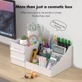 Cosmetic Organizer Box Drawers Storage Plastic Stationary Box Make Up Organiser. 