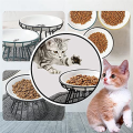 Cat-Bowls, Elevated Cat-Bowl, Raised Ceramic Cat-Dish with Metal Stand,Pet Water or Food Feeding Station,Dishwasher Safe. 