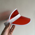 Summer Sun Hat Transparent Visor Clear Plastic PVC Anti-UV Sunscreen Cap Muqin. 