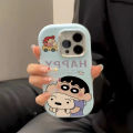 Crayon Shin-chan Case Compatible for IPhone 7 8 Plus 15 11 12 14 13 Pro Max XR XS Max X Puppy Rabbit Doll Couples Plating Metal Lens Soft Case. 