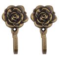 2Pcs Metal Rose Flower Curtain Tie Back Tieback Holders Wall Hooks Decor. 