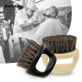Wenefang Soft Horse Bristle Wooden Beard Brush Hairdresser Shaving Brush Comb Men Mustache Comb Kit Hair Combs Professional Styling Tools. 
