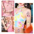 30 Sheets/set Cartoon Labubu Series Temporary Tattoo Stickers Cute Children Waterproof Tattoo For Kids Funny Birthday Gift Mystic. 