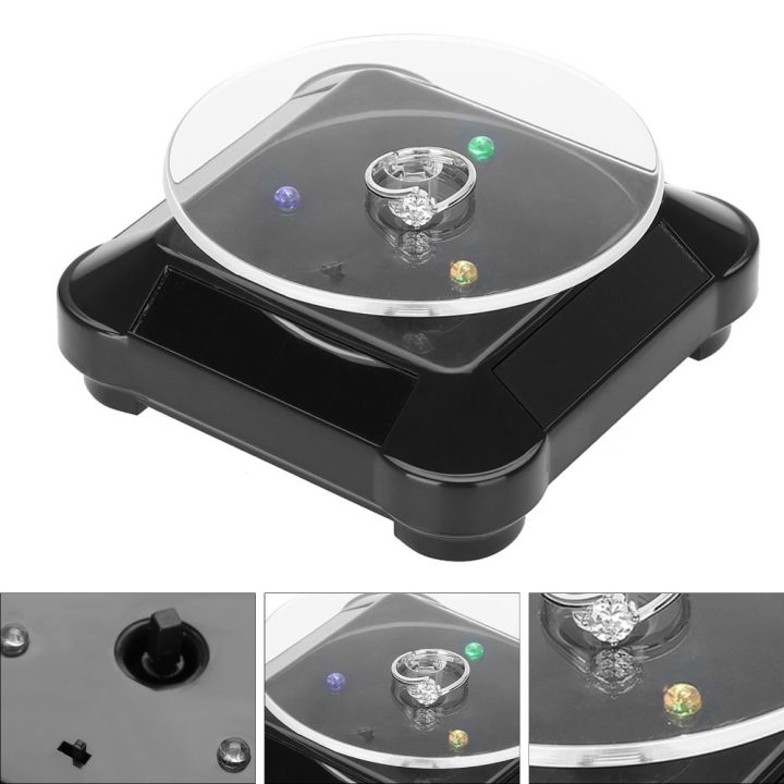 Practical 360 Rotating Solar Showcase LED Light ABS Material Rotating ...