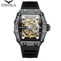 ONOLA brand fashionable business luxury waterproof mechanical men's watch. 