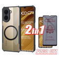 Poco C71 Magnetic Sticker Shockproof Clear Phone Case for Poco C61 C65 C75 Anti Blue Light Ray Tempered Glass. 