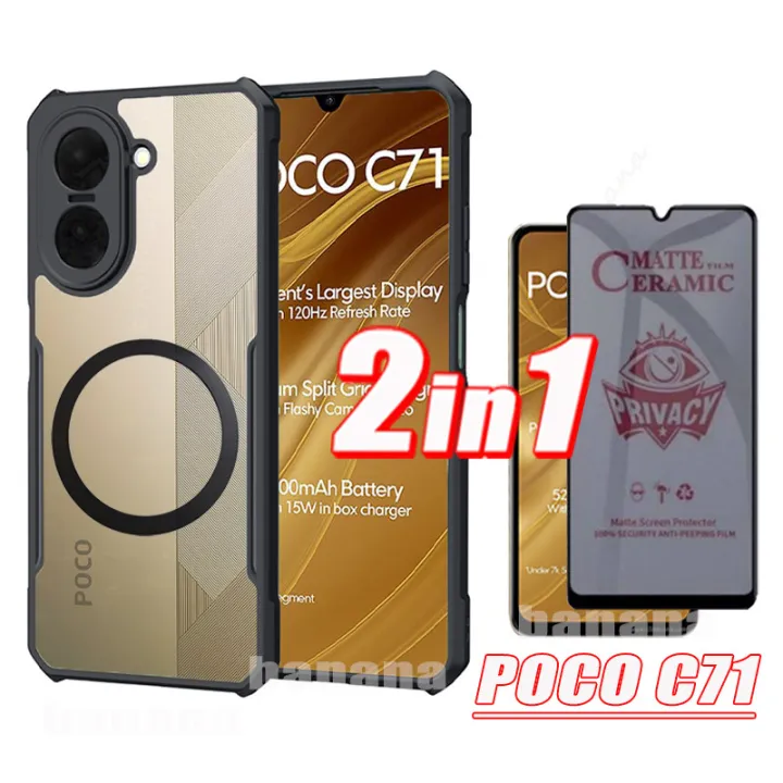 Poco%20C71%20Magnetic%20Sticker%20Shockproof%20Clear%20Phone%20Case%20for%20Poco%20C61%20C65%20C75%20Anti%20Blue%20Light%20Ray%20Tempered%20Glass%20-%20Image%205