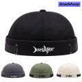 Anedshaop Vintage Brimless Hat Breathable Shark Beanie Hat Cotton Retro Men Original Adjustable Docker Cap Literary Sailor Cap Women Hip Hop Hat. 