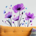 Wall Stickers Purple Flowers Home Room Decoration Bedroom Living Room Adhesive Bathroom Wall Furniture Door House Interior Decor. 
