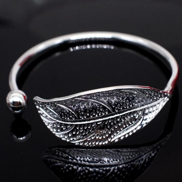New%20Elegant%20Ladies%20Leaves%20925%20Sterling%20Silver%20Opening%20Bracelet%20Bangle%20for%20women%20-%20Image%209