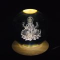 Lord Ganesh 3D Decor Crystal Ball LED Night Light. 