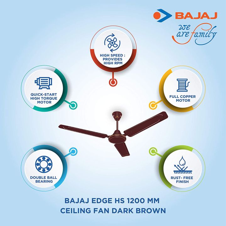 Bajaj Edge Plus 1200MM Brown Ceiling Fan