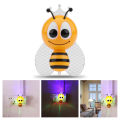 NEW 【Innovative design】1pc Sensor Licht Cartoon Bee LED Nachtlampje Leuke Kleurrijke bedside Cartoon night light energy saving light control. 