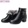 Elegant Women's Ankle Boots Leather Short Boot Winter High Heels Shoes Wedding Party Formal  Dress Shoes England Style 2021. 