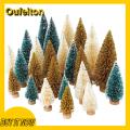 Oufeiton Modern Holiday Tree Mini Christmas Tree Set with Wooden Base Colorful Decorations for Home Party Diy 24/45 Pcs Reusable Artificial Pine. 