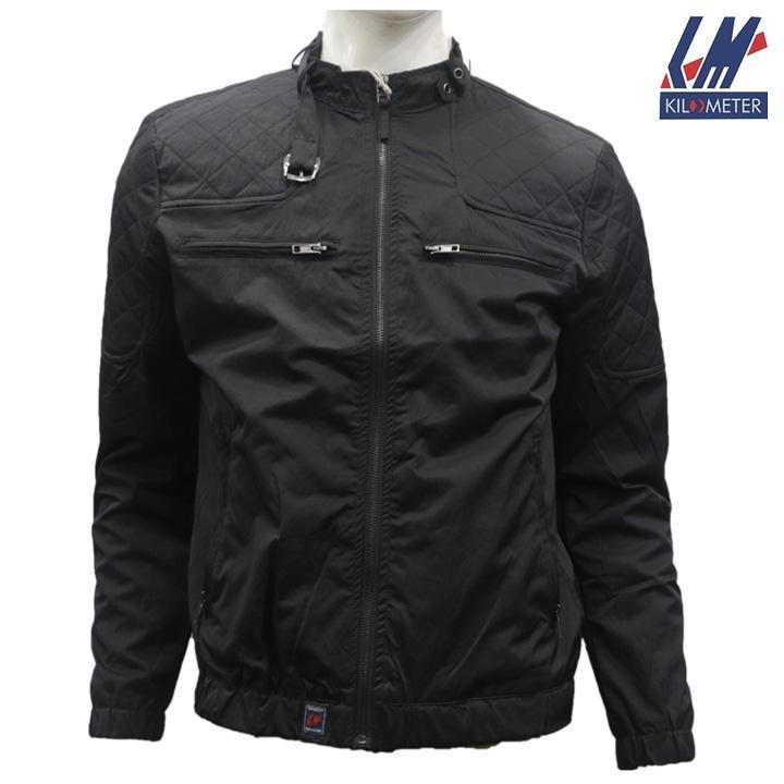 KILOMETER Black Solid Multi Pocket Jacket For Men - KM703