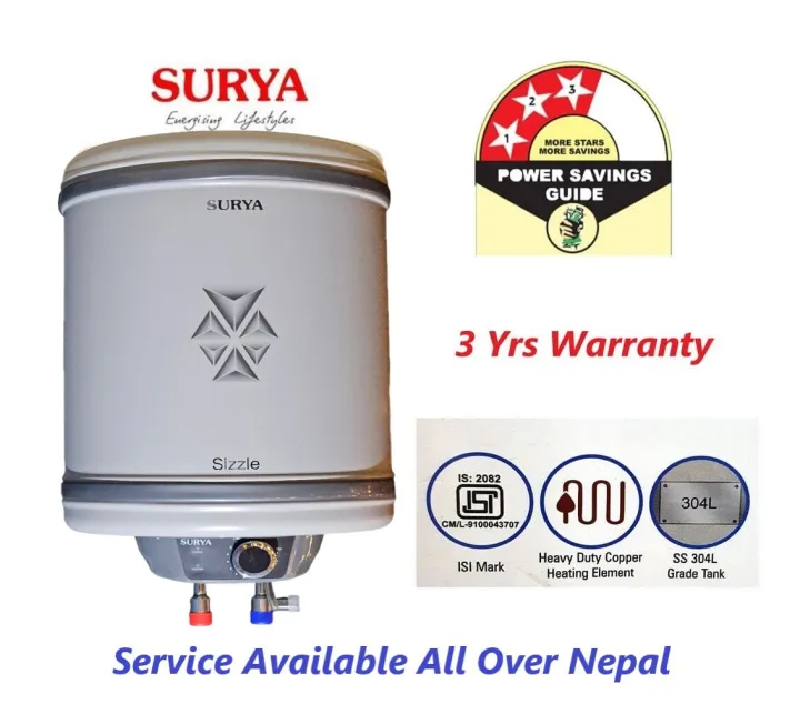 Surya Sizzle 15 Liter Electric Geyser (Water Heater)