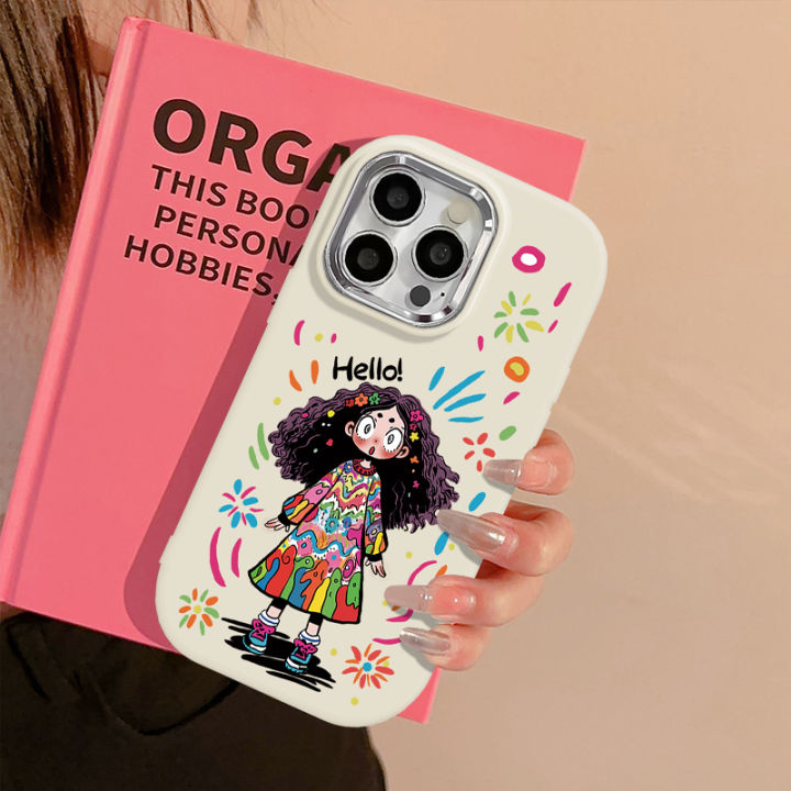 Colorful%20Big%20Eyed%20Girl%20Graffiti%20Cover%20Compatible%20for%20IPhone%2015%2011%2014%2013%2012%20Pro%20Max%207Plus%20XR%20XS%20Max%20X%207%208%20Plus%20SE%20Macron%20Plating%20Metal%20Lens%20Case%20-%20Image%202