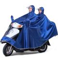 New Style Extra Widened Jacquard Fabric Double Brim Motorcycle Raincoat Adult Riding Outdoor Motorcycle Raincoat With Visor Cap - Blue. 