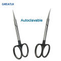 NEW 【Innovative design】10cm Two Types Stainless Steel Cut Tissue Scissors Curved Straight Surgical Scissors Black Handle Autoclavable. 