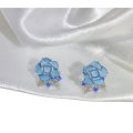 【Top Picks】French Sweet Pearl Embellished Rose Camellia Ear Studs Temperament High-grade Transparent Flower Earrings Women's Ear Jewelry. 