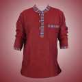 Maroon Kurta Bhutani Border Shirts For Men - Multisize | Fashion | Kurtha For Men | Shirts For Men | Men'S Wear. 